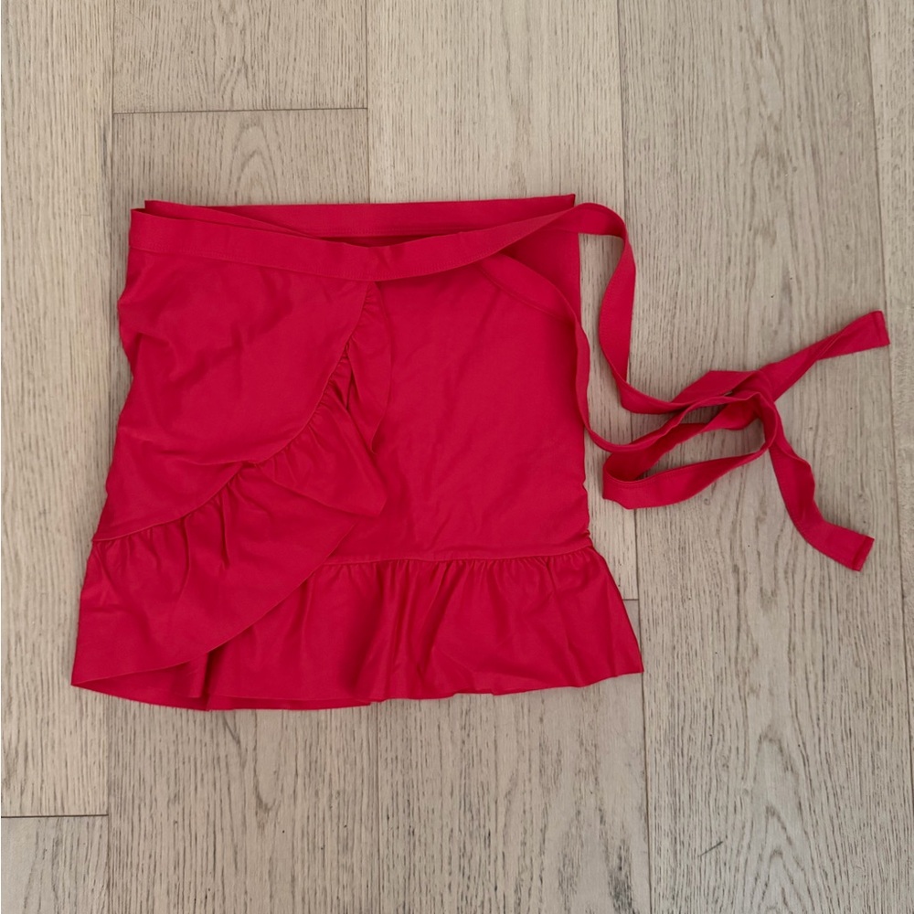 J. Crew Vibrant Red Wrap Swim Skirt